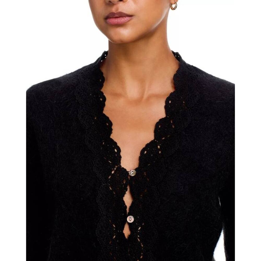 Rails Mer Scalloped Lace Cardigan in Black S - Picture 2 of 4